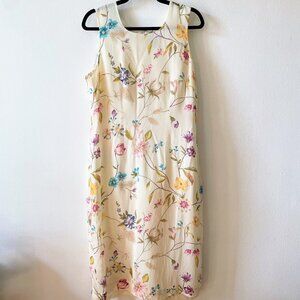 Vintage Silk Floral Midi Dress